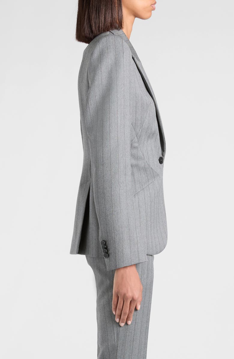 McQueen T-Bar Herringbone Wool Blazer, Alternate, color, Grey