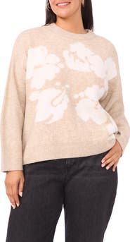 Vince Camuto Floral Jacquard Sweater