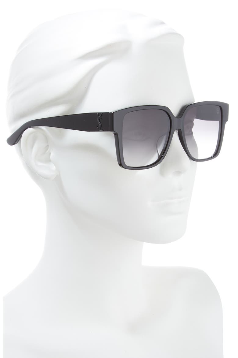 56mm Square Sunglasses, Alternate, color, GREY GREY