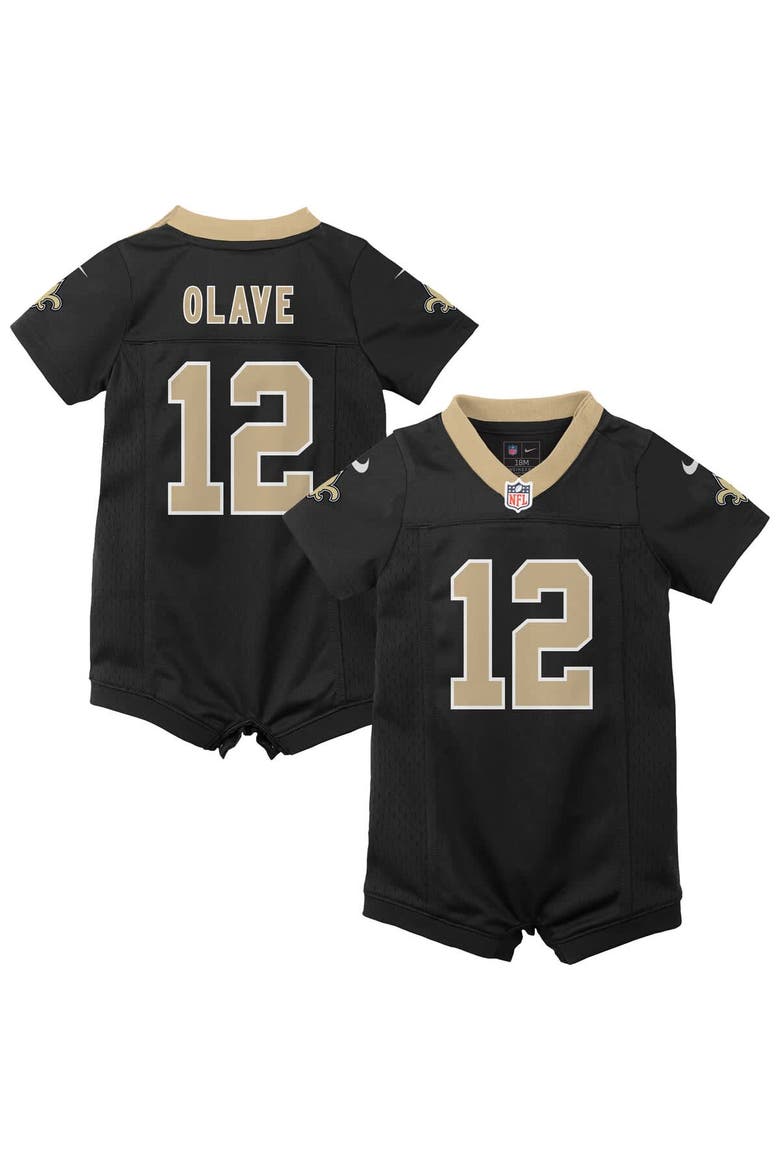 Newborn & Infant Nike Chris Olave Black New Orleans Saints Game Romper Jersey, Main, color, Black
