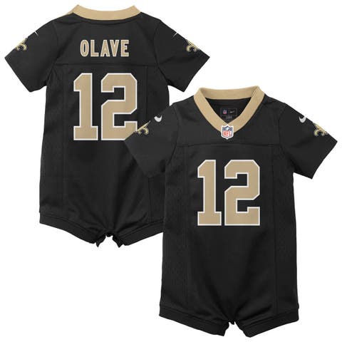 Newborn & Infant Nike Chris Olave Black New Orleans Saints Game Romper Jersey