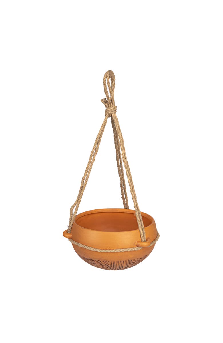 Storied Home Hanging Stoneware Planter with Cotton Hanger, Main, color, 