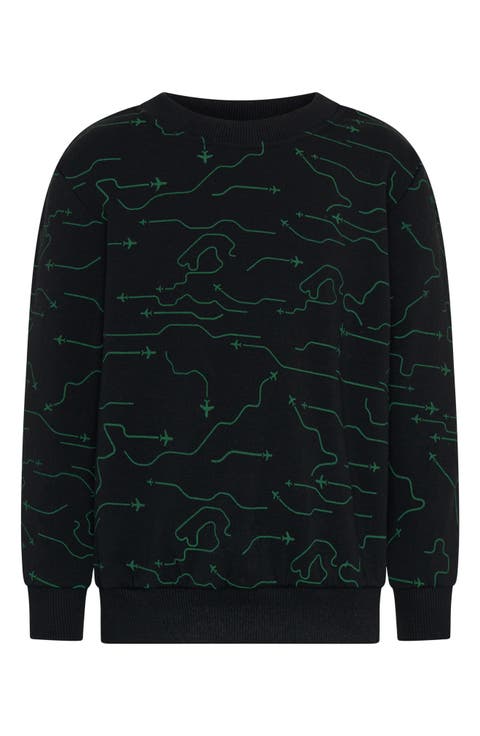 Kids' Inflight Print Cotton Sweatshirt (Toddler & Little Kid)
