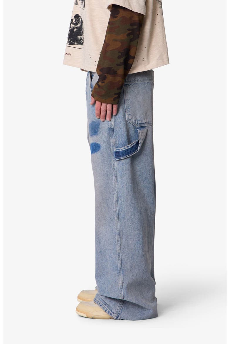 Patch Mark Rave Baggy Jeans, Alternate, color, BLUE