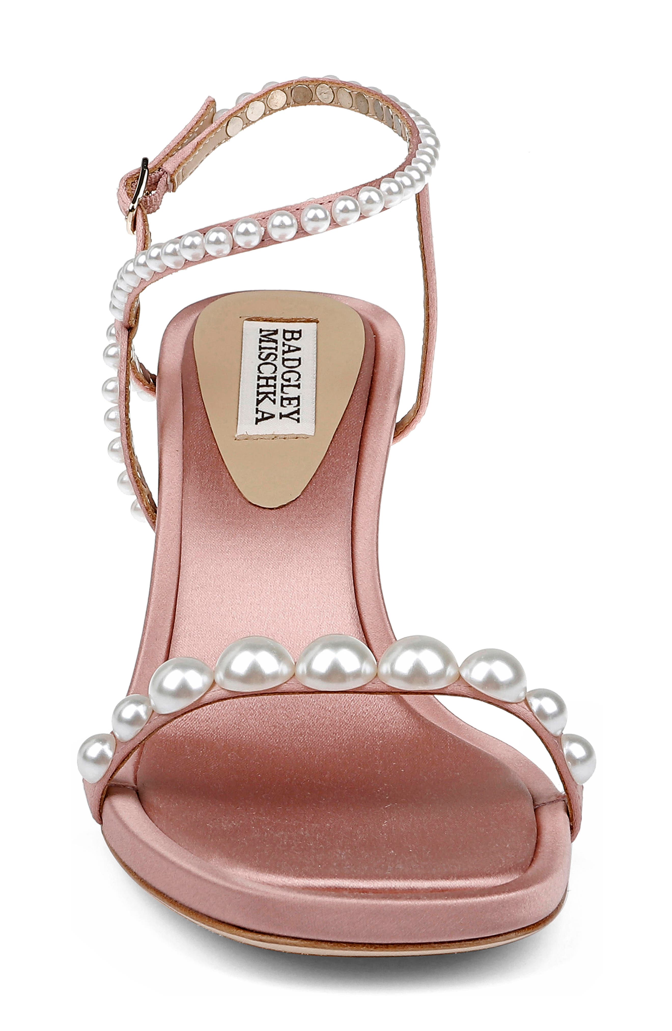 Badgley Mischka Collection Jolie Ankle Strap Sandal, Alternate, color, Blush Satin