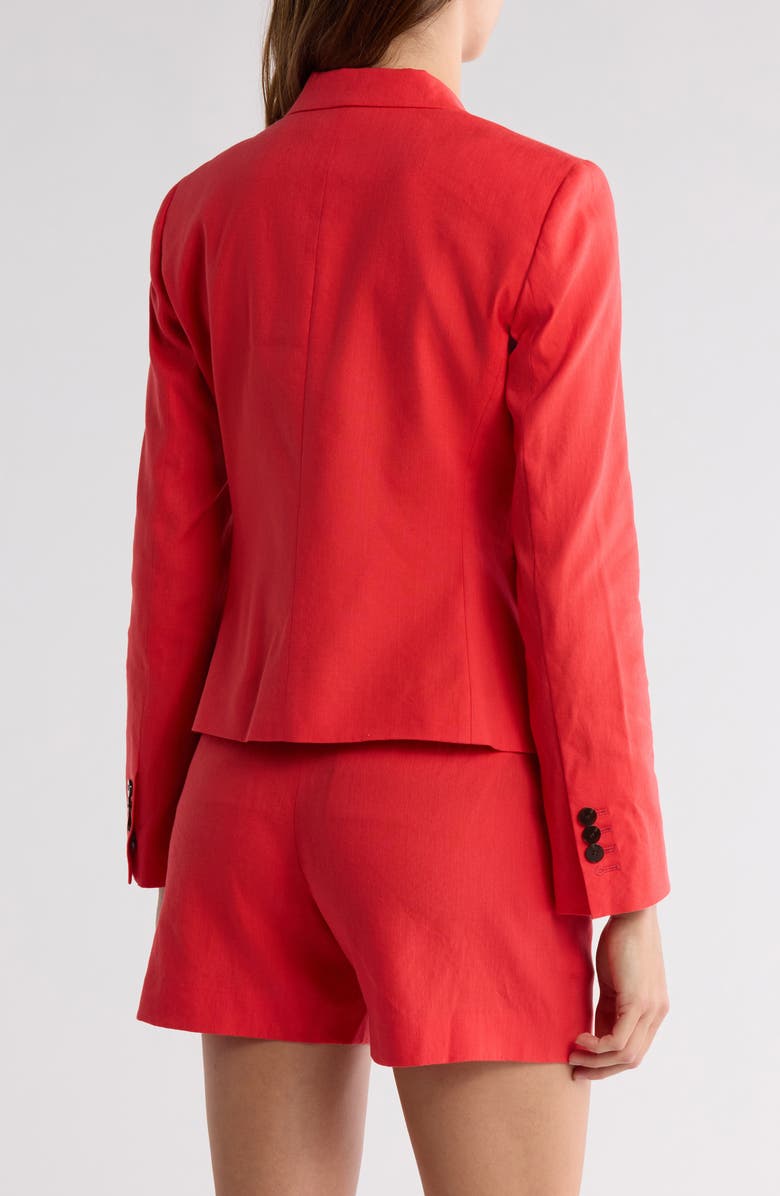 Shrunken Stretch Linen Blend Blazer