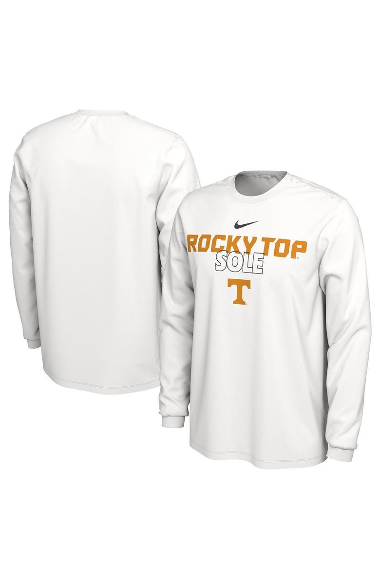 Nike White Tennessee Volunteers 2023 On Court Bench Long Sleeve T-Shirt, Main, color,