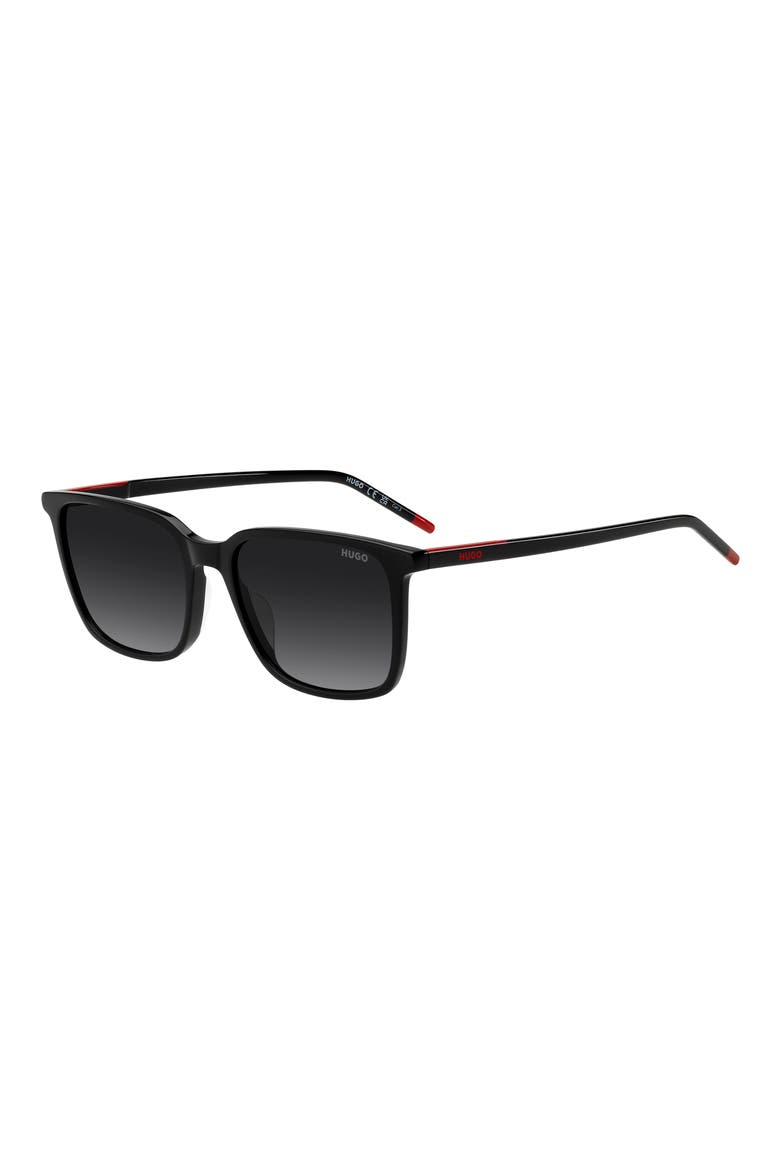 HG 1423/G/S 56mm Gradient Rectangular Sunglasses, Alternate, color, BLACK/ DARK GREY SF