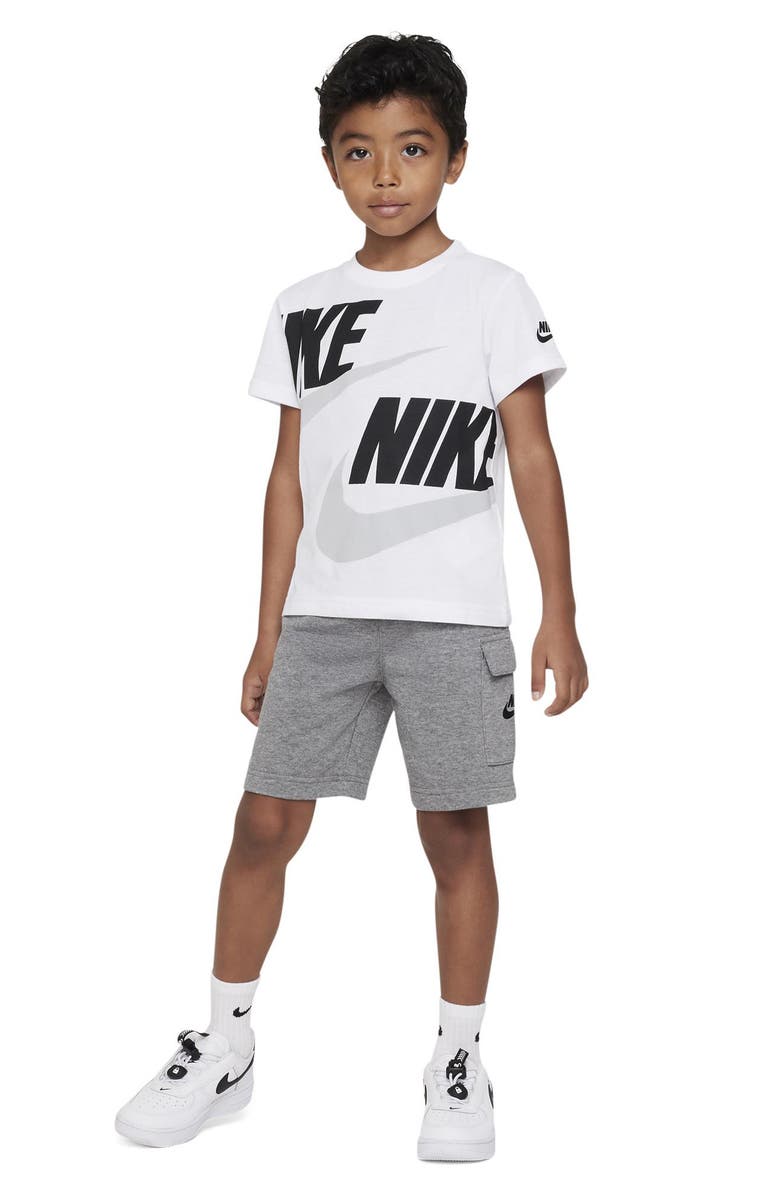 Nike Kids' Swoosh Tee & Cargo Shorts 2-Piece Set, Alternate, color, Carbon Heather