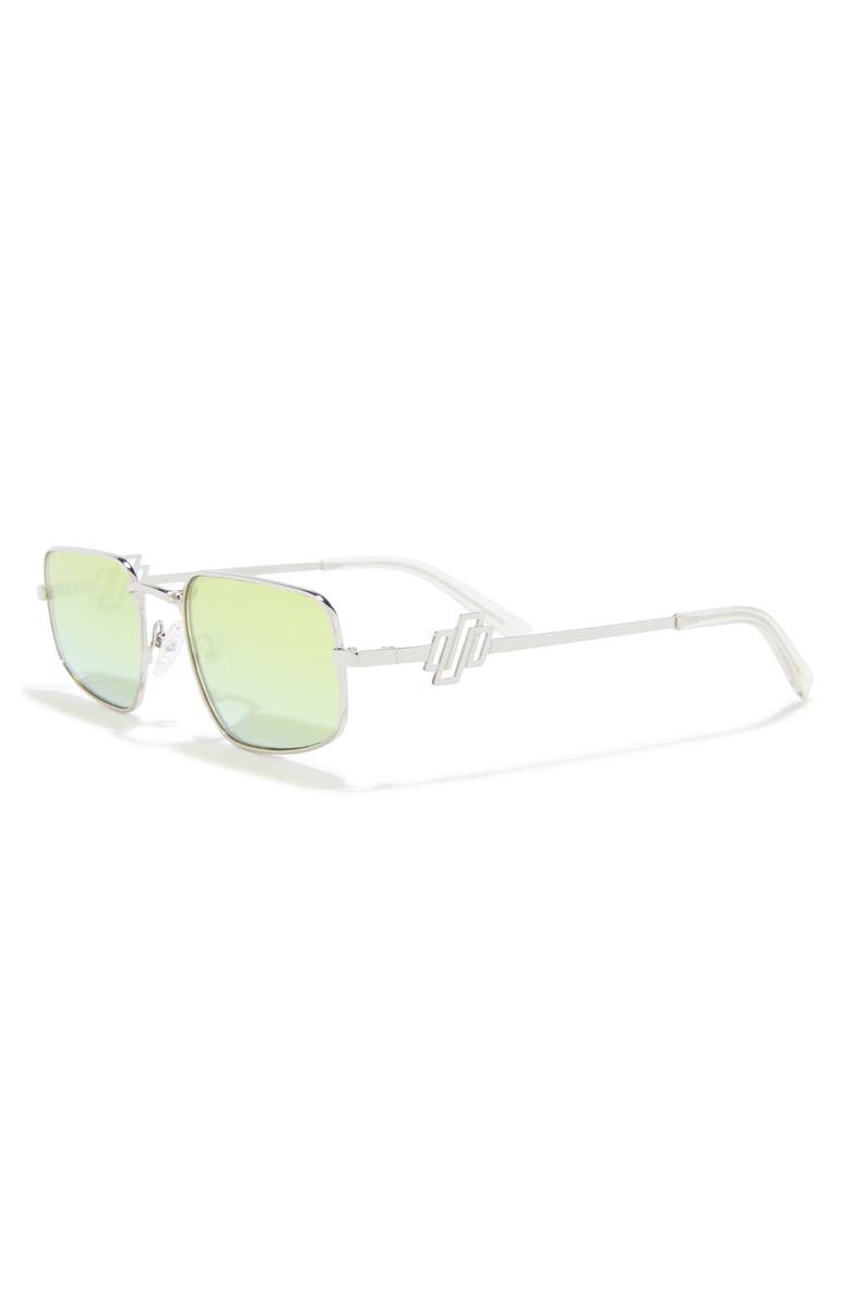 Le Specs Metagalactic Rectangular Sunglasses, 55mm, Alternate, color, Silver