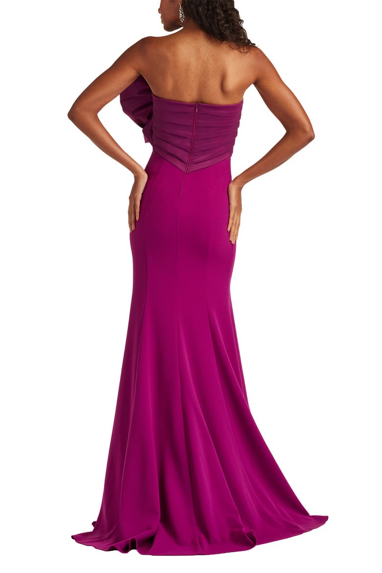 Strapless Bow Taffeta Gown, Alternate, color, MAGENTA