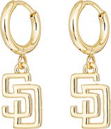 Luv AJ x The MLB San Diego Padres Logo Charm Hoop Earrings