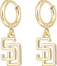 Luv AJ x The MLB San Diego Padres Logo Charm Hoop Earrings