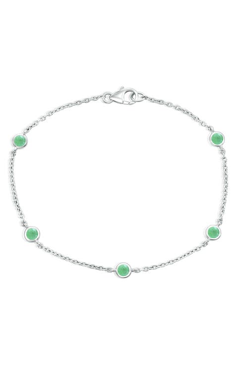 Bezel Set Gemstone Bracelet
