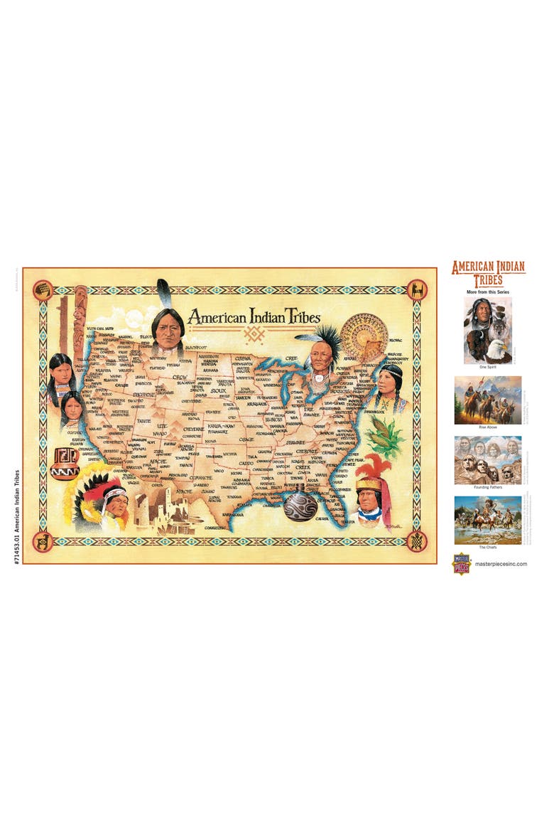 American Indian Tribes 500 Piece Puzzle, Alternate, color, Multicolor