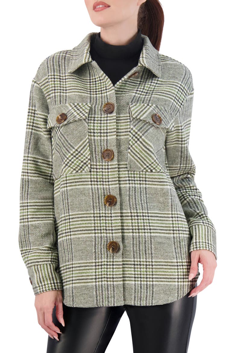 Plaid Shacket, Main, color, OLIVE/WHITE