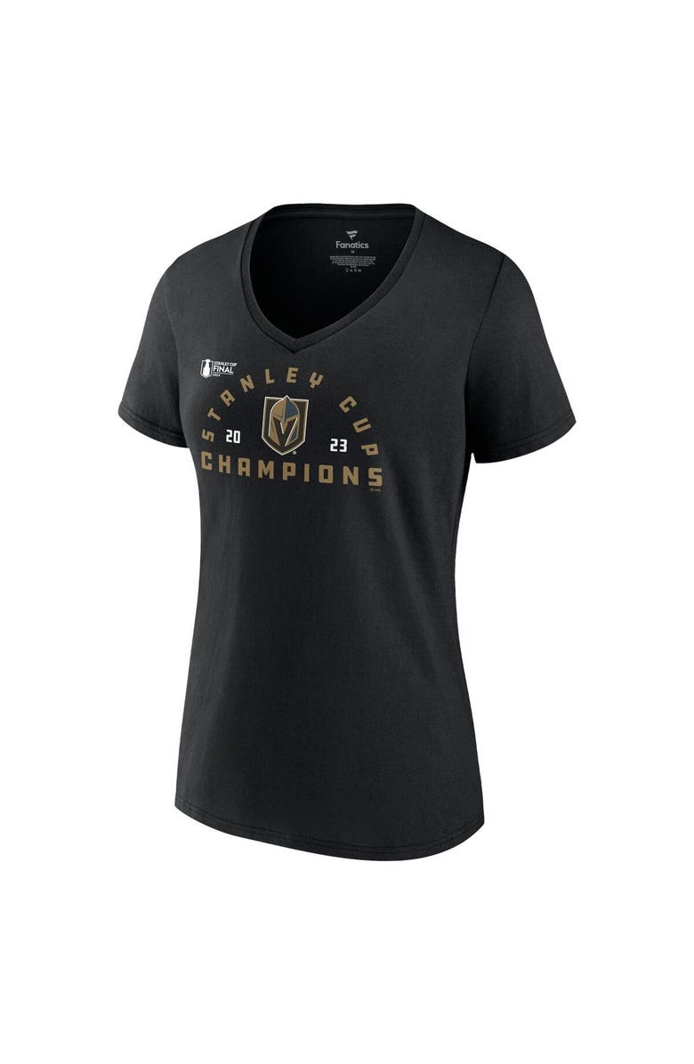 FANATICS Women's Fanatics Branded  Black Vegas Golden Knights 2023 Stanley Cup Champions Jersey Roster V-Neck T-Shirt, Alternate, color, 