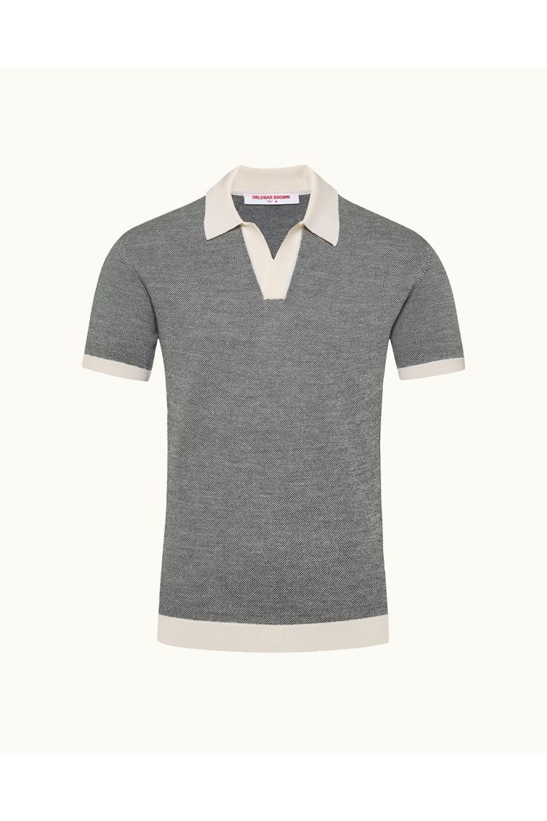 Horton Merino Tailored-Fit Polo Shirt, Alternate, color, Charcoal/White Sand