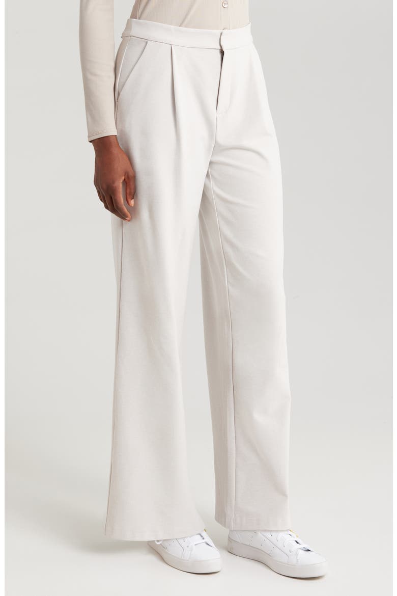 Elevation High Waist Flare Pants, Alternate, color, ECRU HEATHER