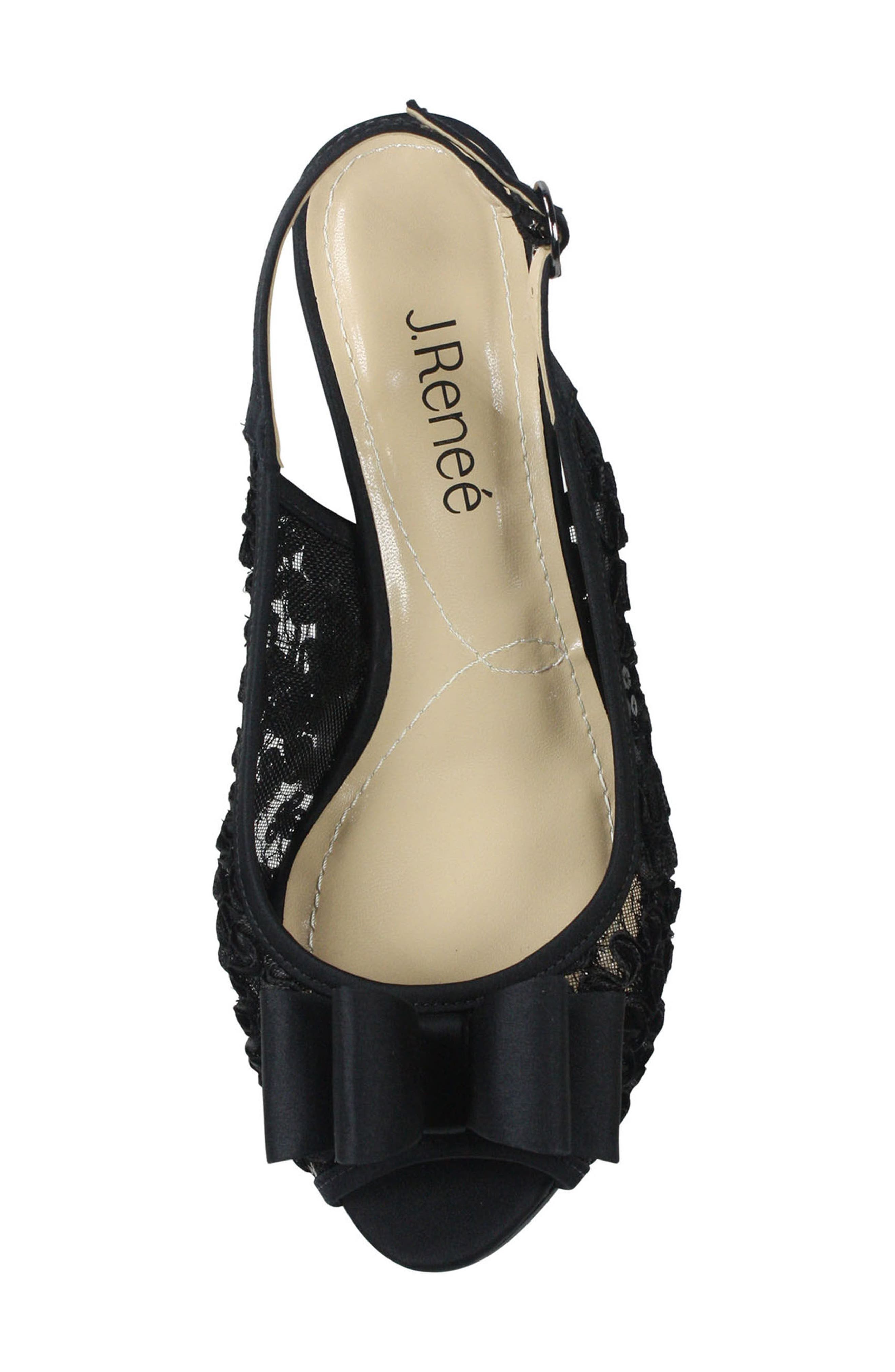Landan Bow Slingback Sandal, Alternate, color, BLACK LACE