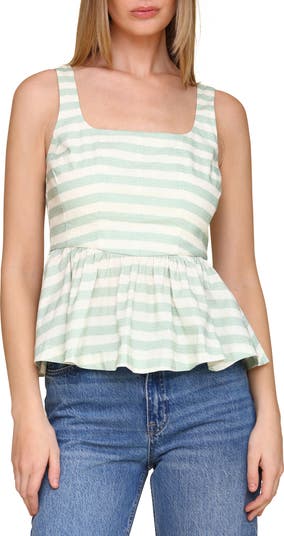 新品 Filles Les Avec Stripe Nordstromrack | Tank Peplum Corset トップス