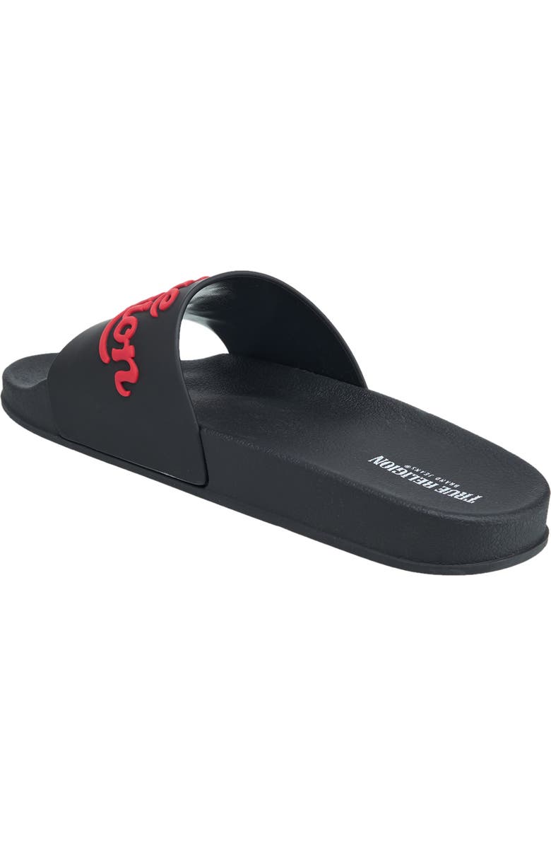 True Religion Drake Script Logo Pool Slide, Alternate, color, Black
