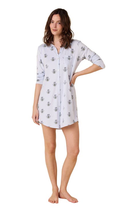 Pima Knit Night Shirt Conversational