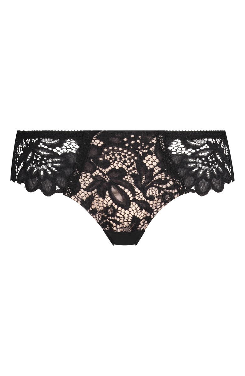 Hunkemöller Shiloh Lace Brazilian Panties, Main, color, Caviar