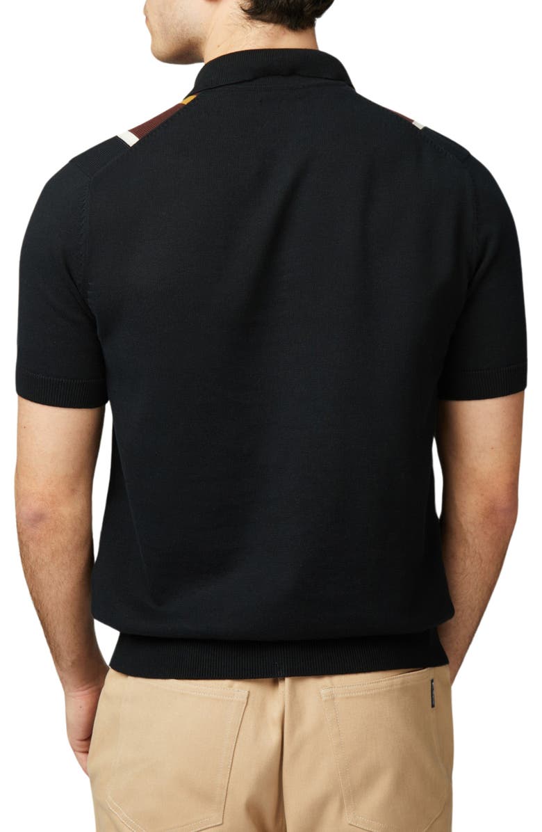 Ben Sherman Vertical Stripe Organic Cotton Polo Sweater, Alternate, color, 