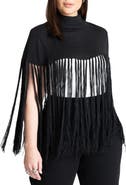 ELOQUII Fringe Half Sweater