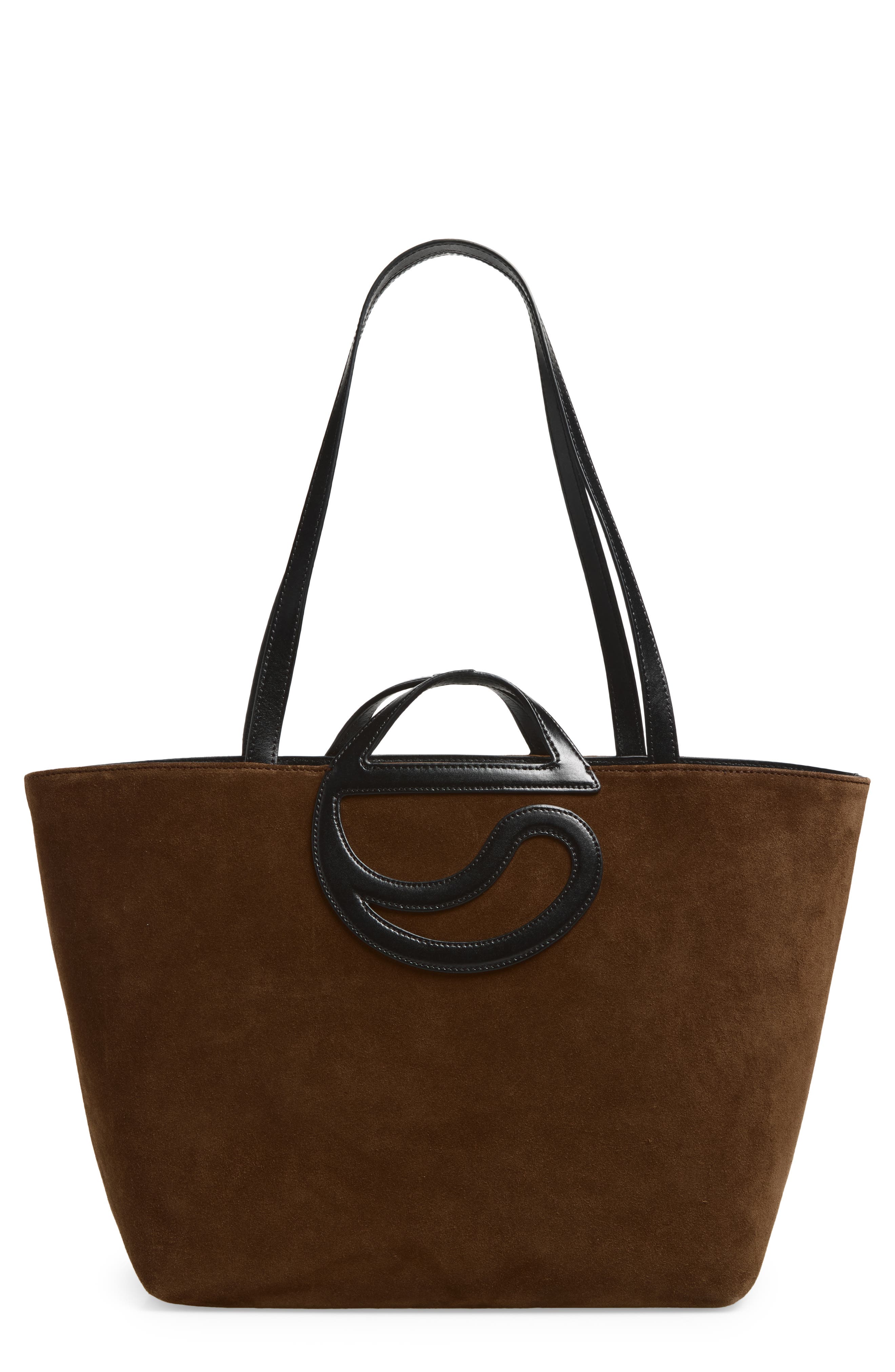 Coperni C Handle Suede Tote, Main, color, Brown Brw