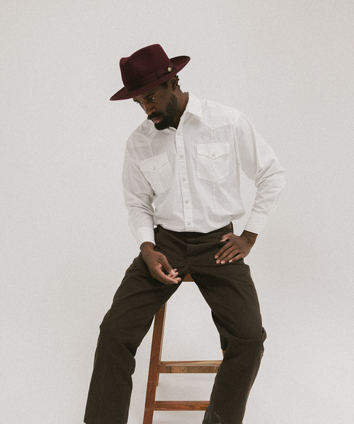 Two Roads Hat Co. Waterloo Fedora In Maroon