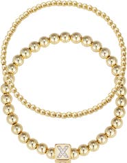 Adornia Set of 2 Gold Plated Stretch Bracelets