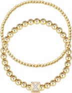 Adornia Set of 2 Gold Plated Stretch Bracelets