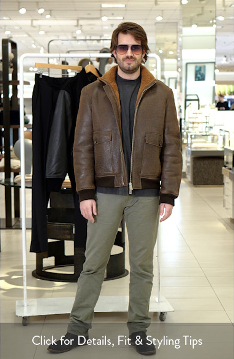 Peveral Genuine Shearling Lined Leather Jacket, sales video thumbnail