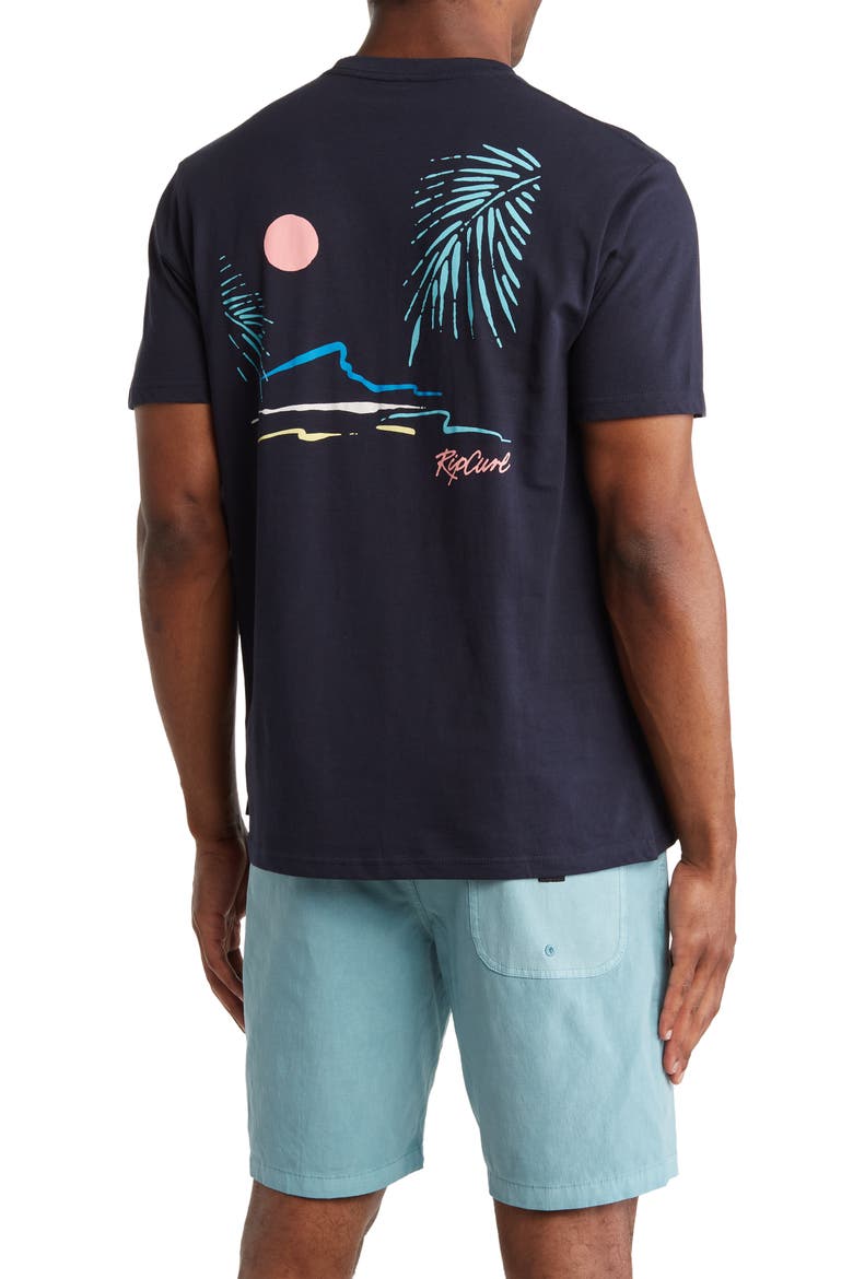 Palm Islands Organic Cotton Graphic Tee, Alternate, color, NAVY