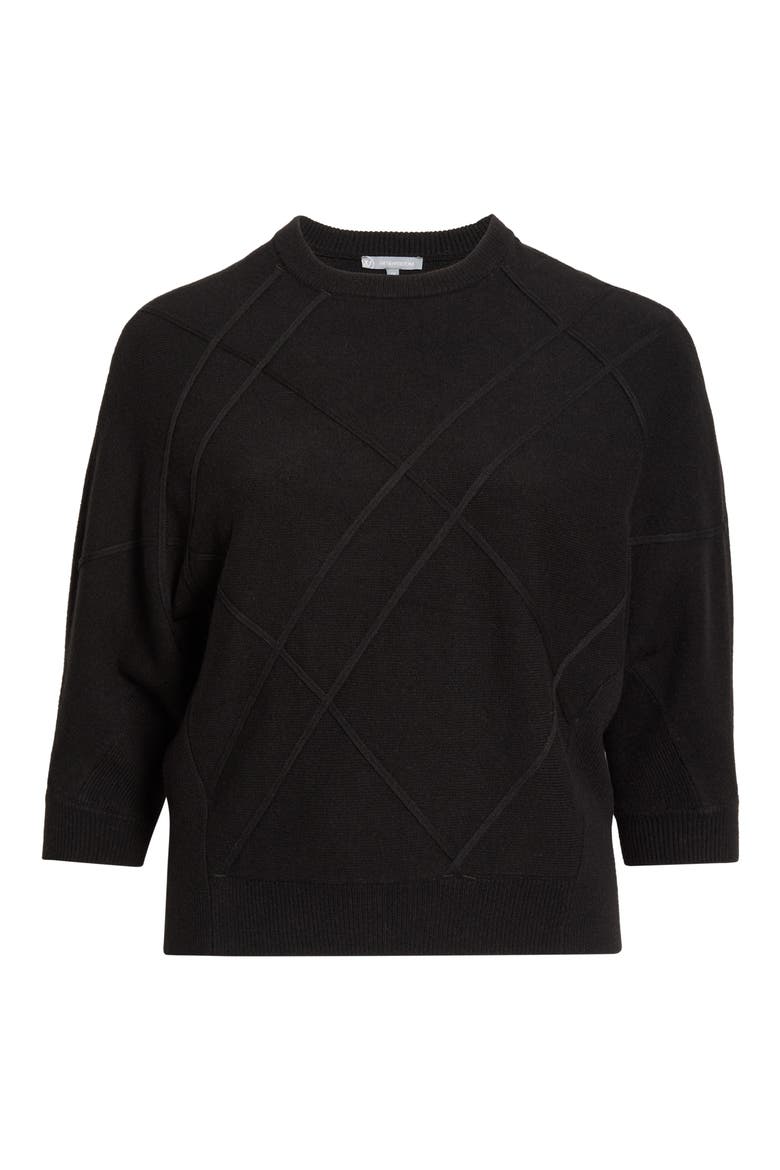 Dolman Sleeve Crewneck Sweater, Alternate, color, BLACK