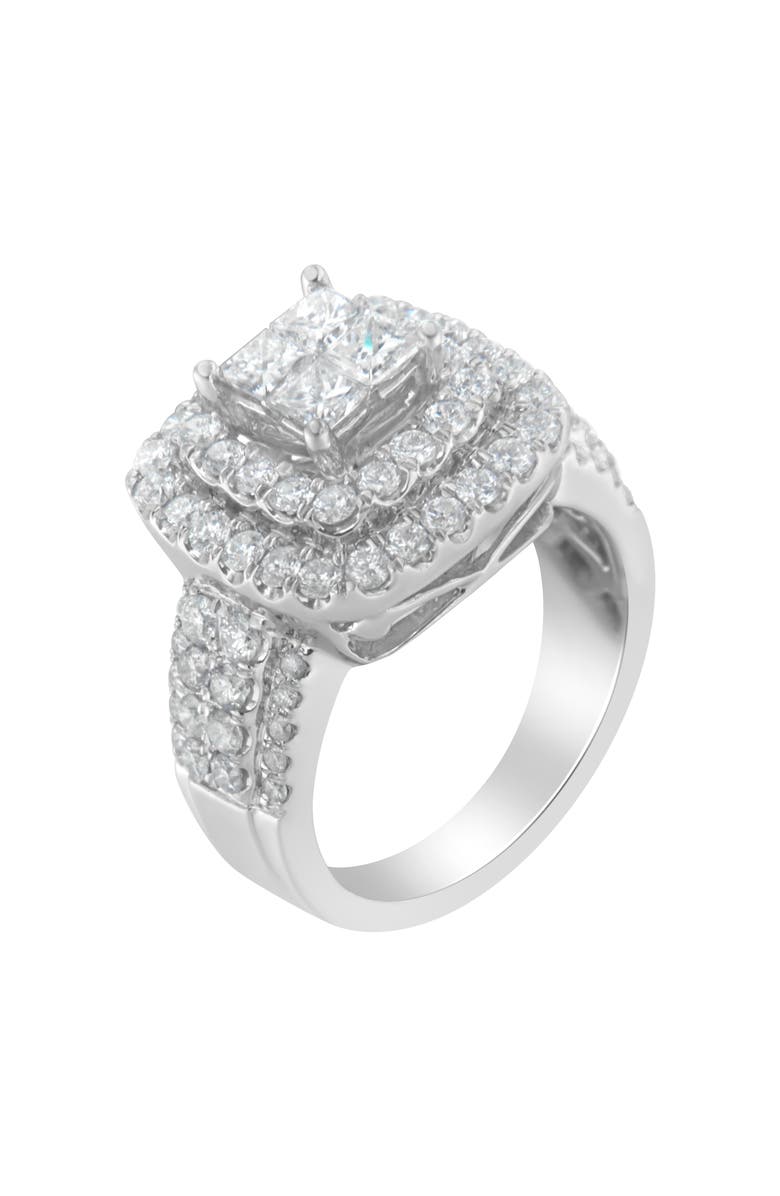 Haus of Brilliance 14KT White Gold Round and Princess 2 1/4 Cttw Diamond Ring, Alternate, color, White Gold
