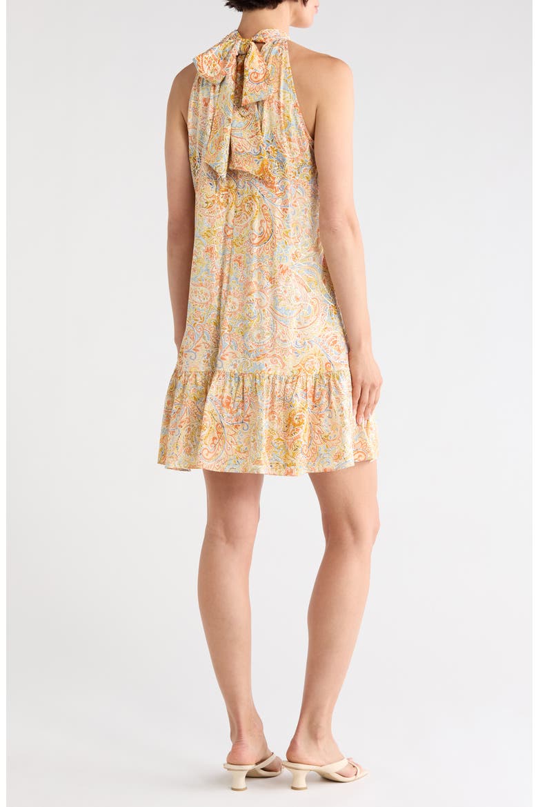Ruffle Halter Dress, Alternate, color, DUSTY OLIVE/ YELLOW MULTI