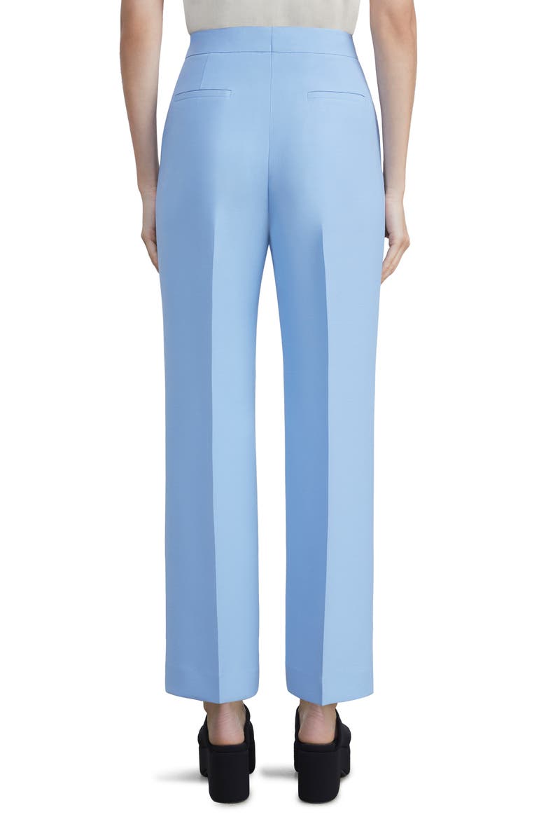 Lafayette 148 New York Gates Wool & Silk Crepe Flare Leg Trousers, Alternate, color, Cool Blue