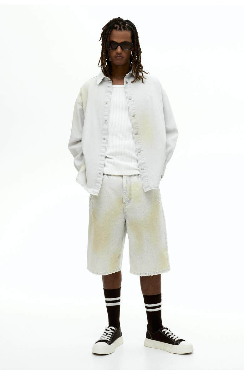 H&M Oversized Fit Denim Shirt, Alternate, color, Pale Denim Blue