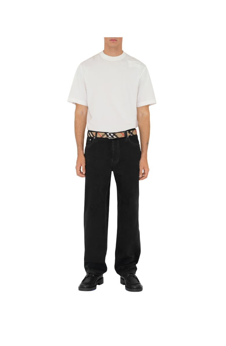 Burberry Check Belt, Alternate, color, Sand Beige