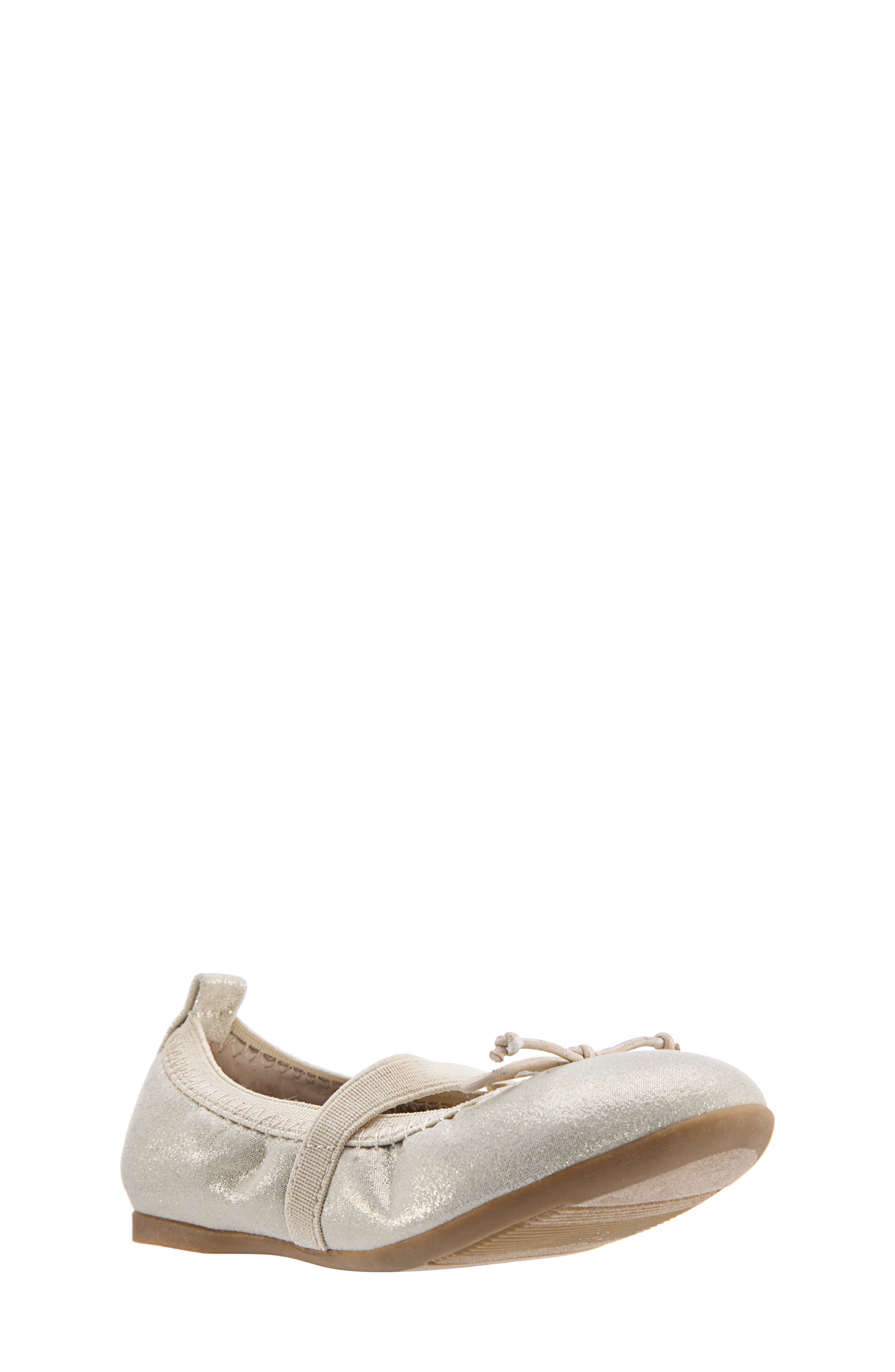 Nina Esther Ballet Flat, Main, color, Platino Shimmer