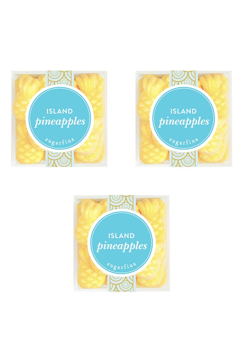 Island Pineapples Set of 3 Candy Cube, Main, color, BLUE