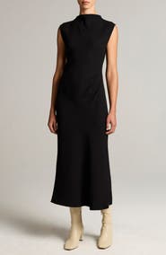 Vince Draped Funnel Neck Dress