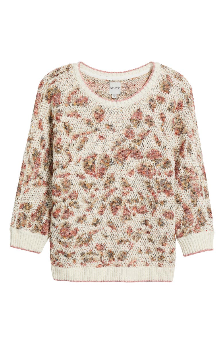 NIC+ZOE Pattern Play Sweater, Alternate, color, Spice Multi