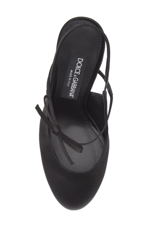 Dolce & Gabbana Vally 105 Satin Slingback Pumps In Black