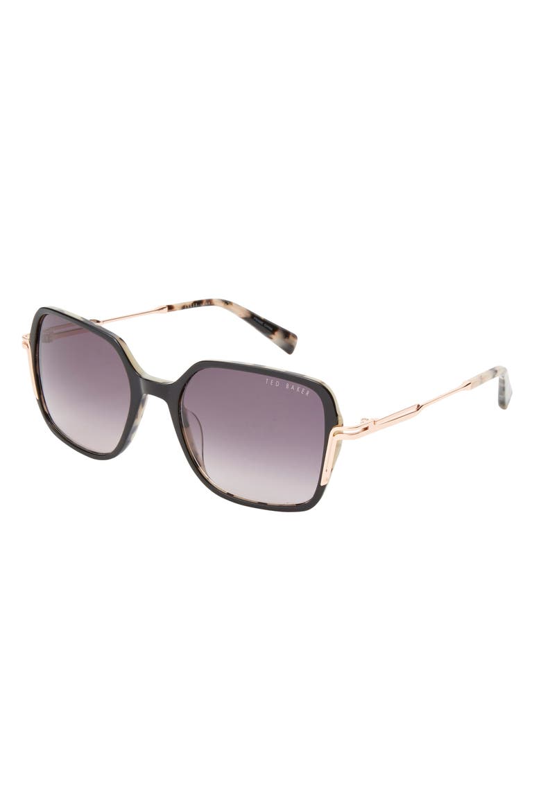 55mm Square Sunglasses, Alternate, color, BLACK
