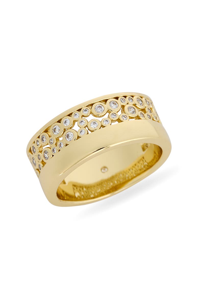 Scattered Cubic Zirconia Band Ring, Main, color, CLEAR / GOLD
