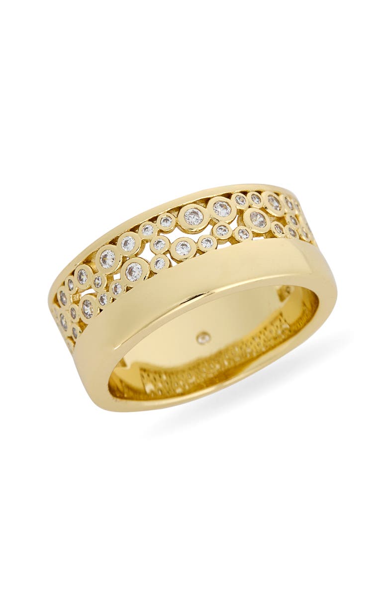 Covet Scattered Cubic Zirconia Band Ring, Main, color, Clear / Gold